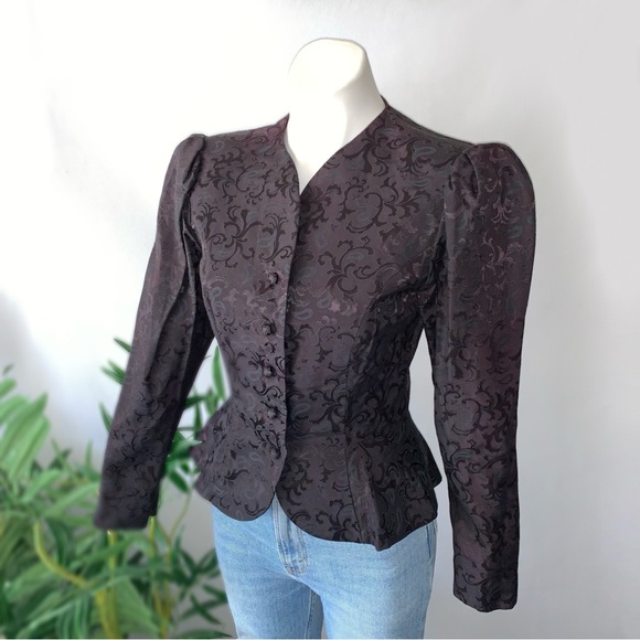 v i n t a g e :: Floral Damask Edwardian Dress Bolero Peplum Jacket Set - Picture 11 of 16